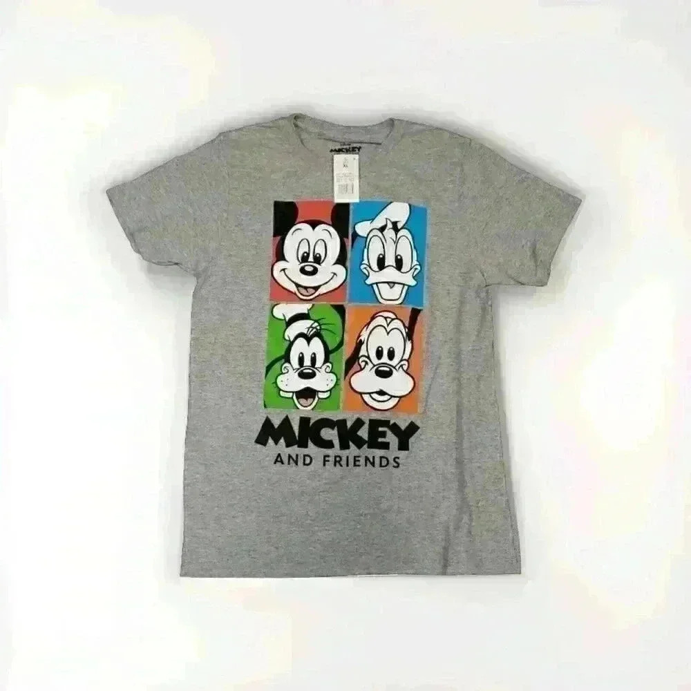 Disney Mickey Mouse And Friends Kids Boys Girls Tee Shirt Gray EUC Size XL